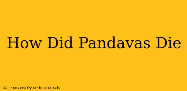 How Did Pandavas Die