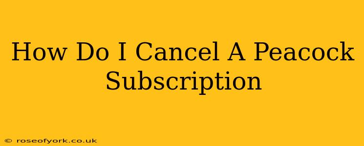 How Do I Cancel A Peacock Subscription