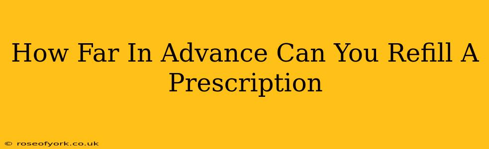 How Far In Advance Can You Refill A Prescription