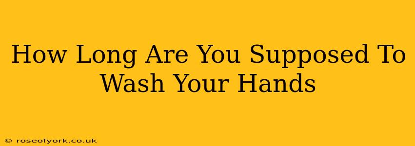 How Long Are You Supposed To Wash Your Hands