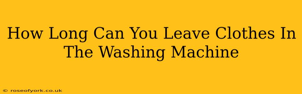 How Long Can You Leave Clothes In The Washing Machine