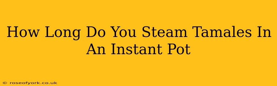 How Long Do You Steam Tamales In An Instant Pot