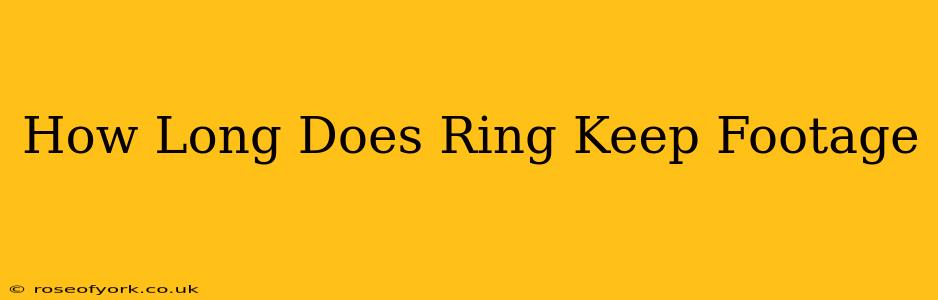 How Long Does Ring Keep Footage