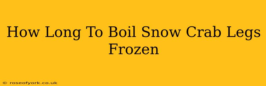 How Long To Boil Snow Crab Legs Frozen