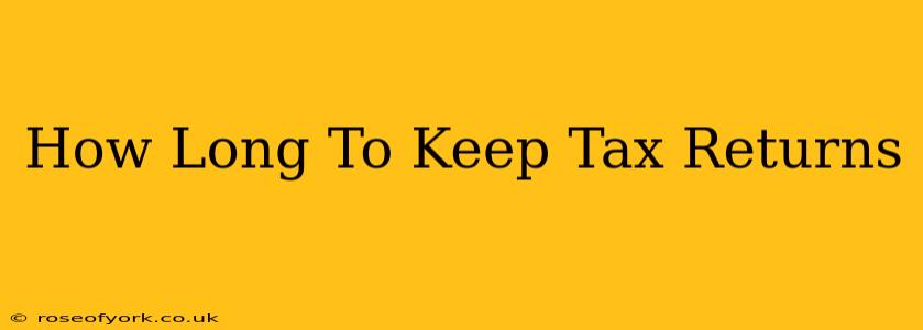 How Long To Keep Tax Returns