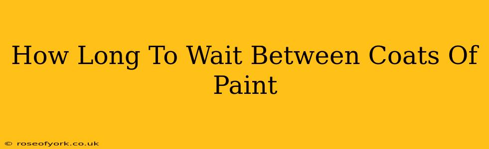 How Long To Wait Between Coats Of Paint