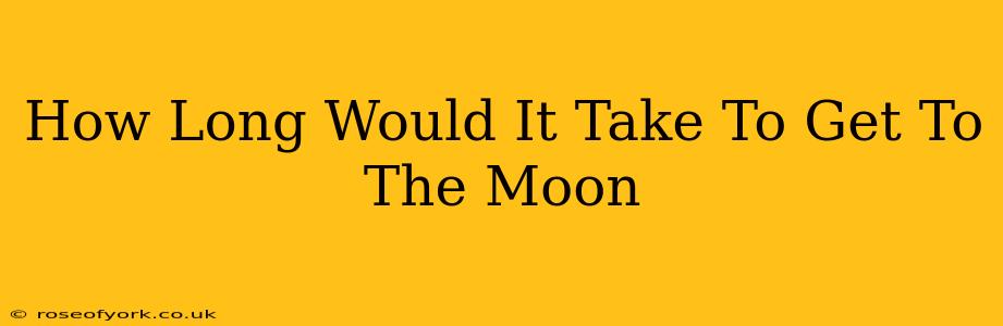 How Long Would It Take To Get To The Moon