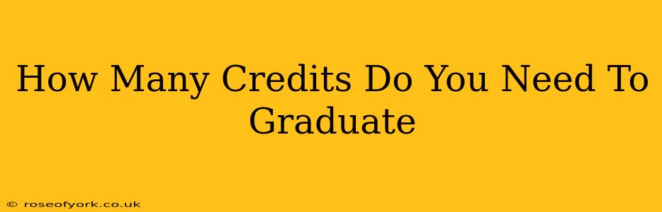 How Many Credits Do You Need To Graduate