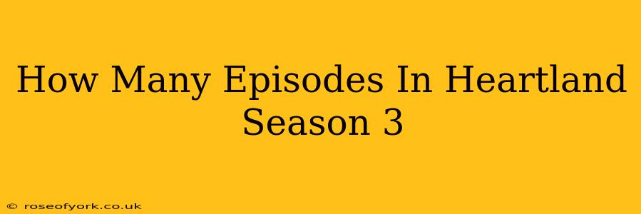 How Many Episodes In Heartland Season 3