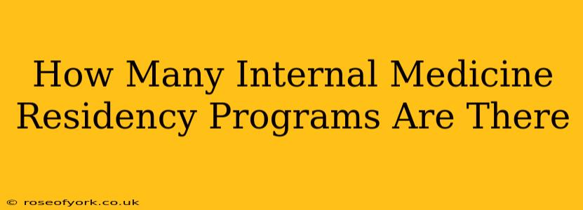 How Many Internal Medicine Residency Programs Are There