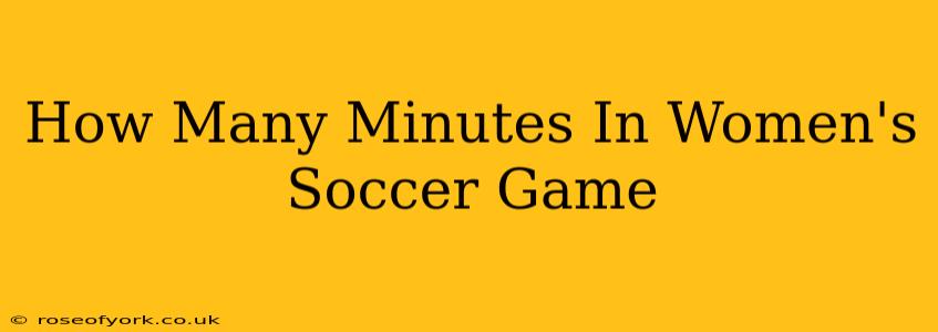 How Many Minutes In Women's Soccer Game