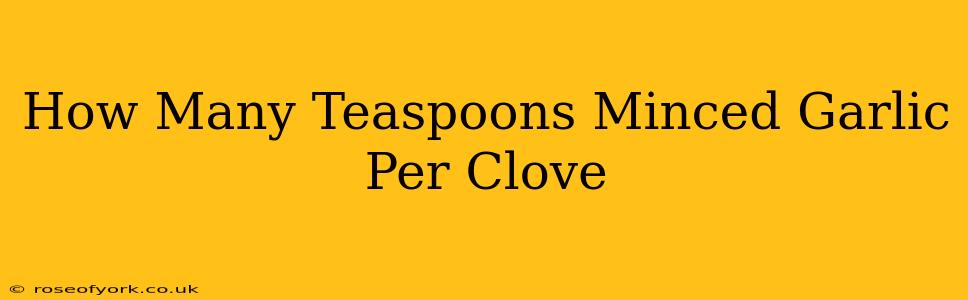 How Many Teaspoons Minced Garlic Per Clove