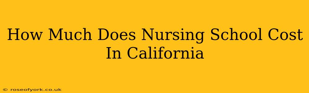 How Much Does Nursing School Cost In California