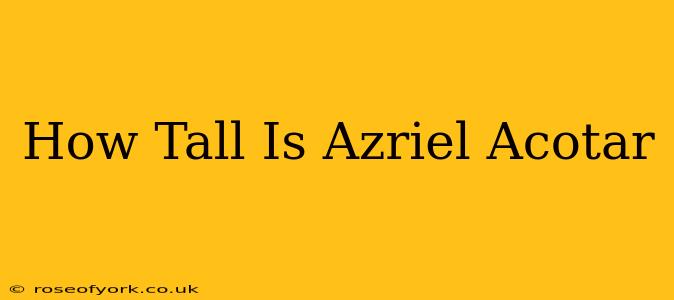 How Tall Is Azriel Acotar