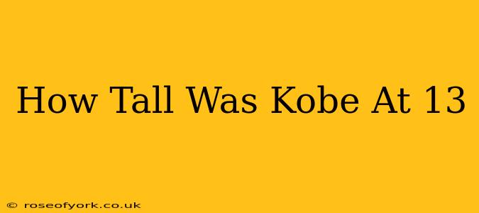 How Tall Was Kobe At 13