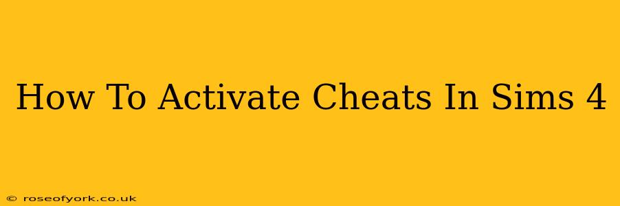 How To Activate Cheats In Sims 4