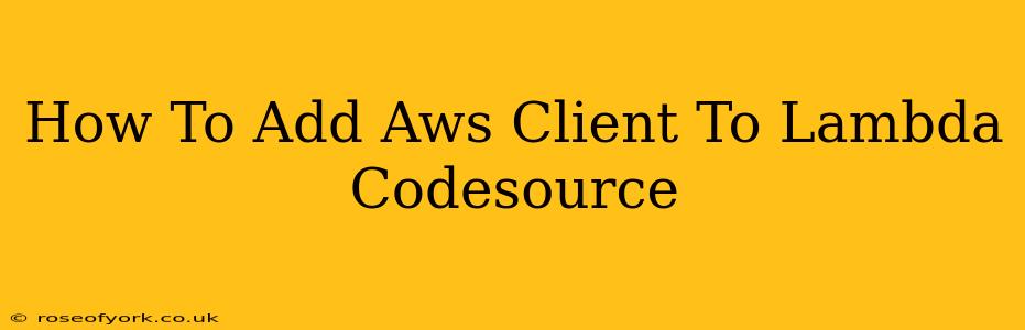 How To Add Aws Client To Lambda Codesource