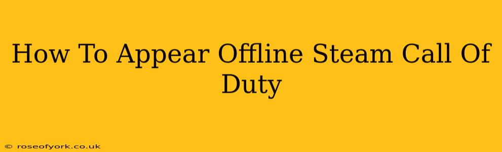 How To Appear Offline Steam Call Of Duty