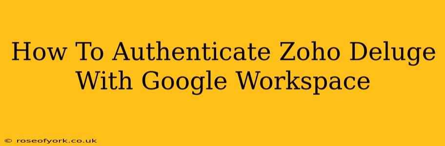 How To Authenticate Zoho Deluge With Google Workspace