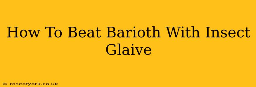 How To Beat Barioth With Insect Glaive