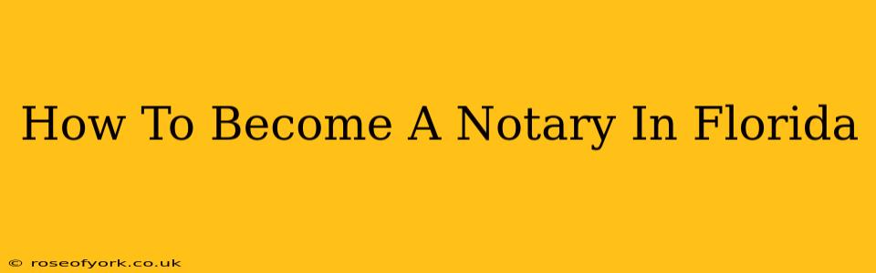 How To Become A Notary In Florida