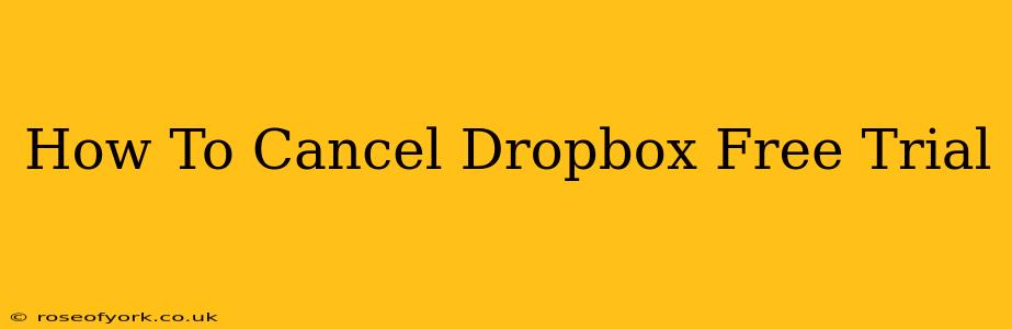 How To Cancel Dropbox Free Trial