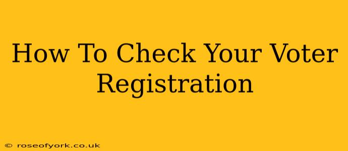 How To Check Your Voter Registration