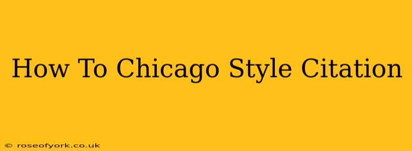 How To Chicago Style Citation