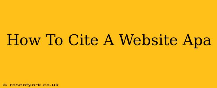 How To Cite A Website Apa