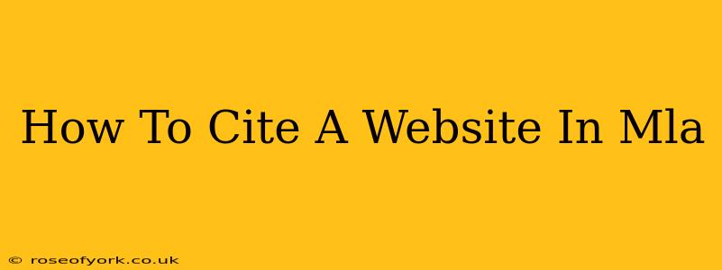 How To Cite A Website In Mla