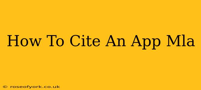 How To Cite An App Mla