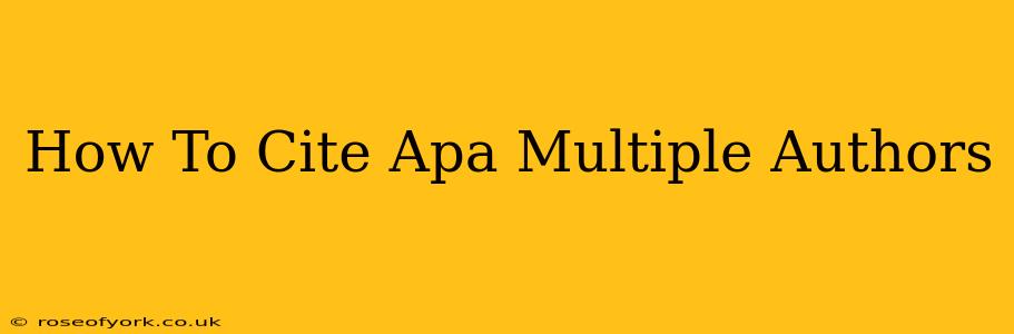 How To Cite Apa Multiple Authors