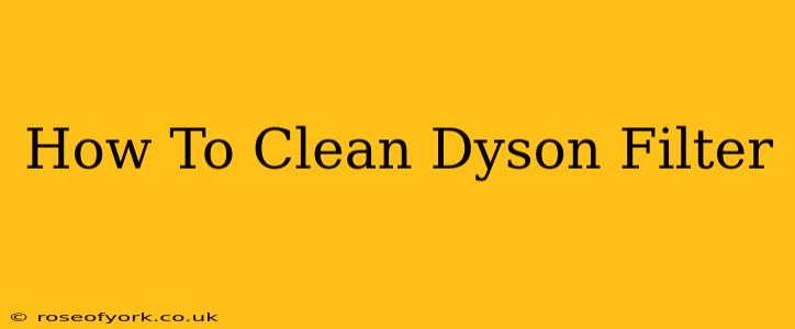 How To Clean Dyson Filter