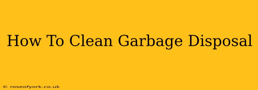 How To Clean Garbage Disposal