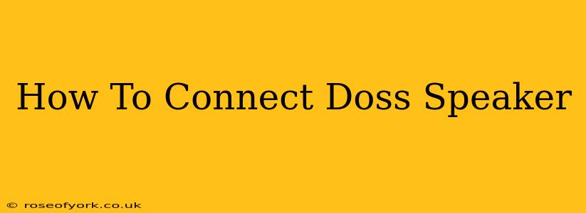 How To Connect Doss Speaker