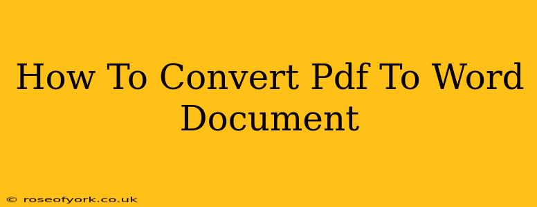 How To Convert Pdf To Word Document