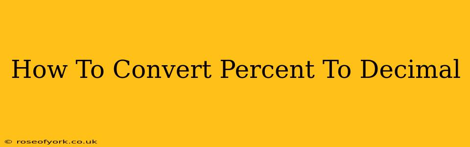 How To Convert Percent To Decimal