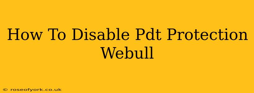 How To Disable Pdt Protection Webull