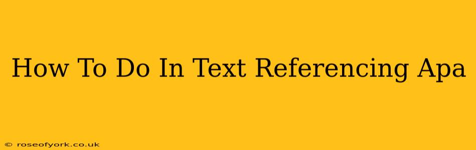 How To Do In Text Referencing Apa