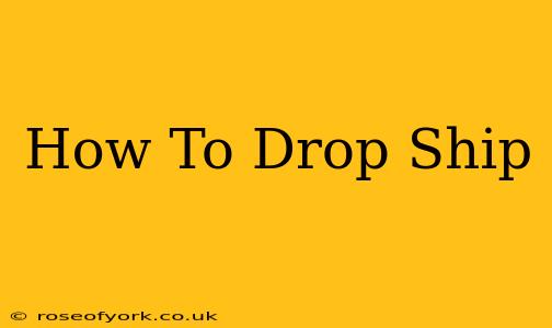 How To Drop Ship