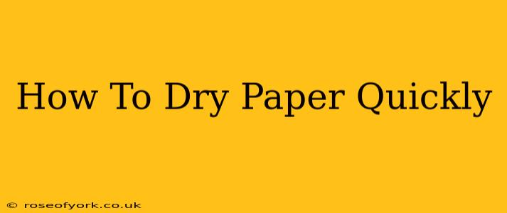 How To Dry Paper Quickly