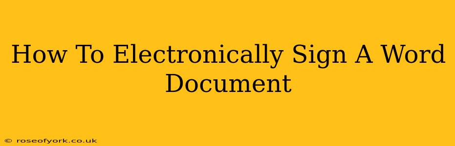 How To Electronically Sign A Word Document