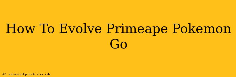 How To Evolve Primeape Pokemon Go