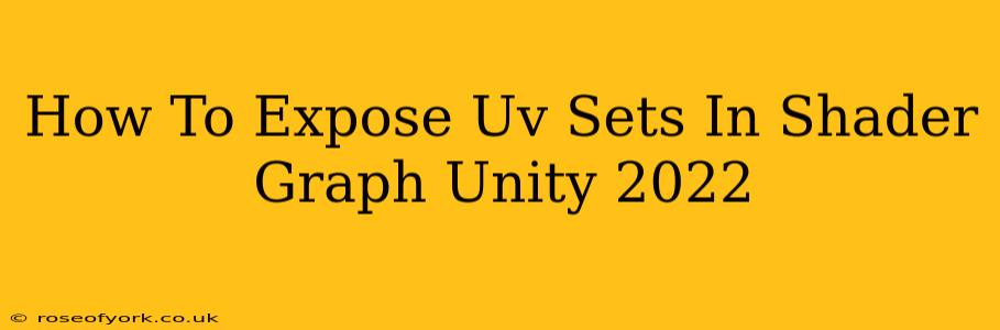 How To Expose Uv Sets In Shader Graph Unity 2022