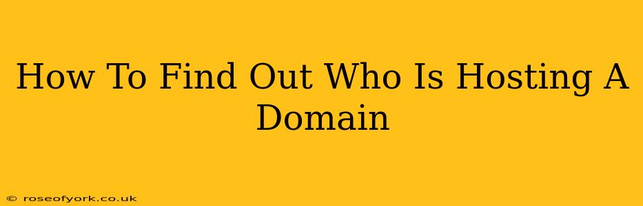 How To Find Out Who Is Hosting A Domain