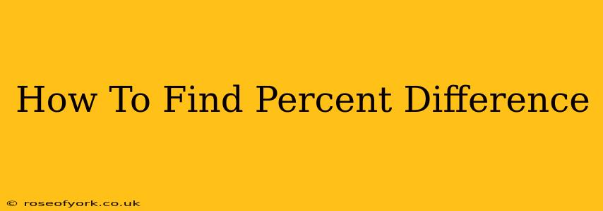 How To Find Percent Difference