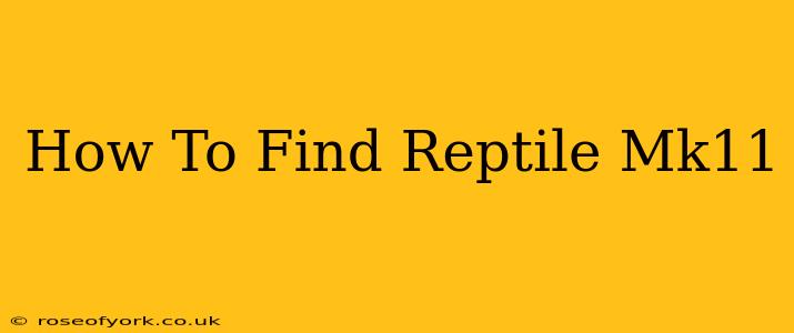 How To Find Reptile Mk11