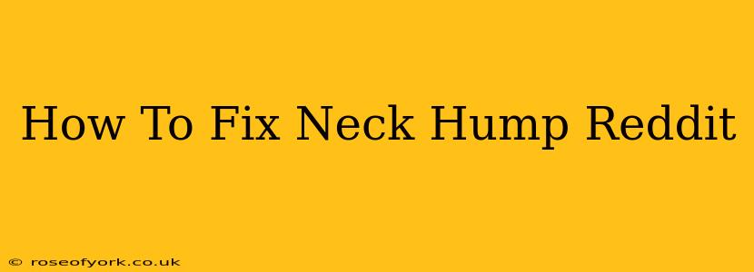 How To Fix Neck Hump Reddit