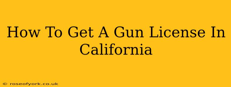 How To Get A Gun License In California