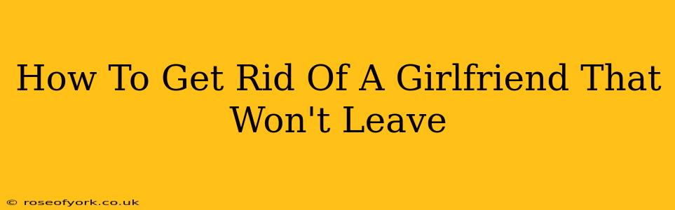 How To Get Rid Of A Girlfriend That Won't Leave